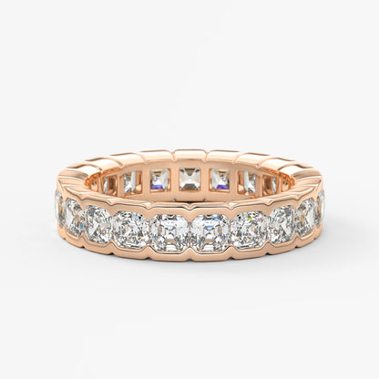 Solara asscher half-bezel eternity band