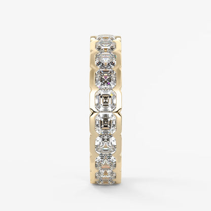 Solara asscher half-bezel eternity band