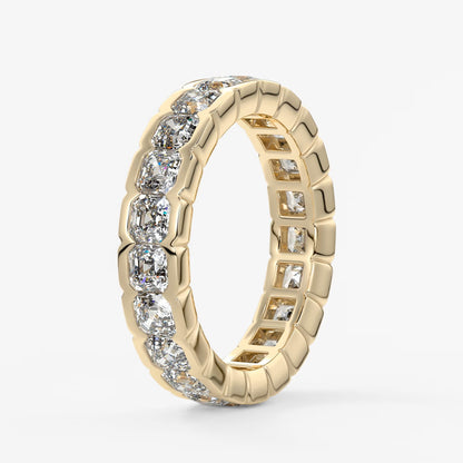 Solara asscher half-bezel eternity band