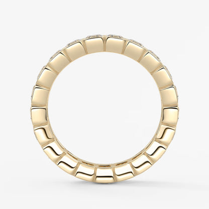 Solara asscher half-bezel eternity band