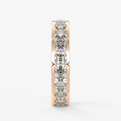 Solara asscher half-bezel eternity band
