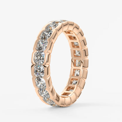 Solara asscher half-bezel eternity band