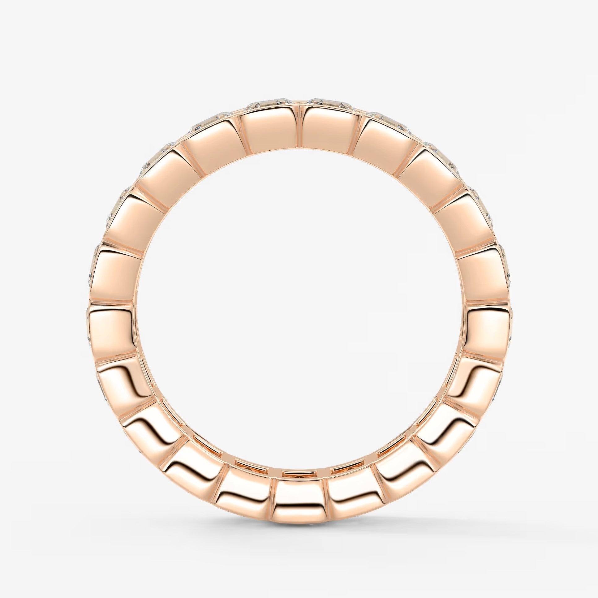 Solara asscher half-bezel eternity band