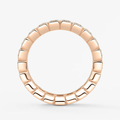 Solara asscher half-bezel eternity band