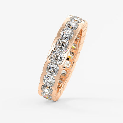Solara asscher half-bezel eternity band