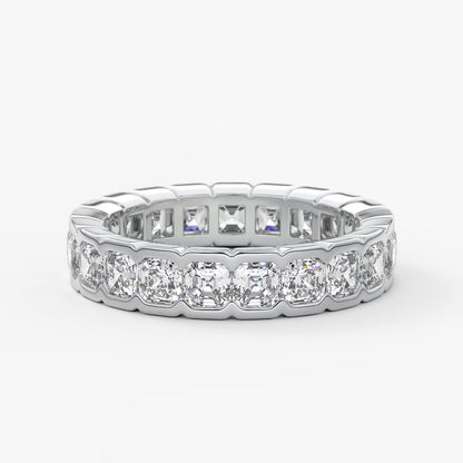 Solara asscher half-bezel eternity band