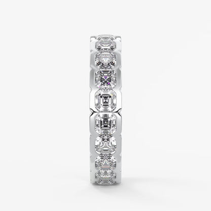 Solara asscher half-bezel eternity band