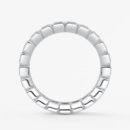 Solara asscher half-bezel eternity band