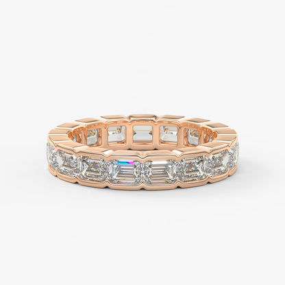 Solara east-west emerald half-bezel eternity band