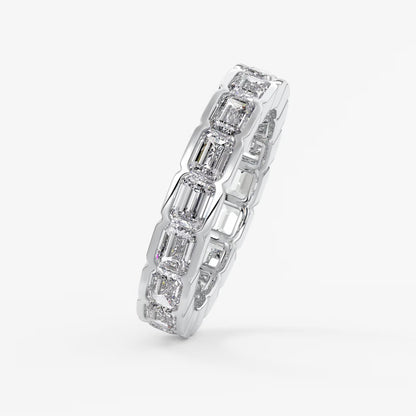 Solara east-west emerald half-bezel eternity band