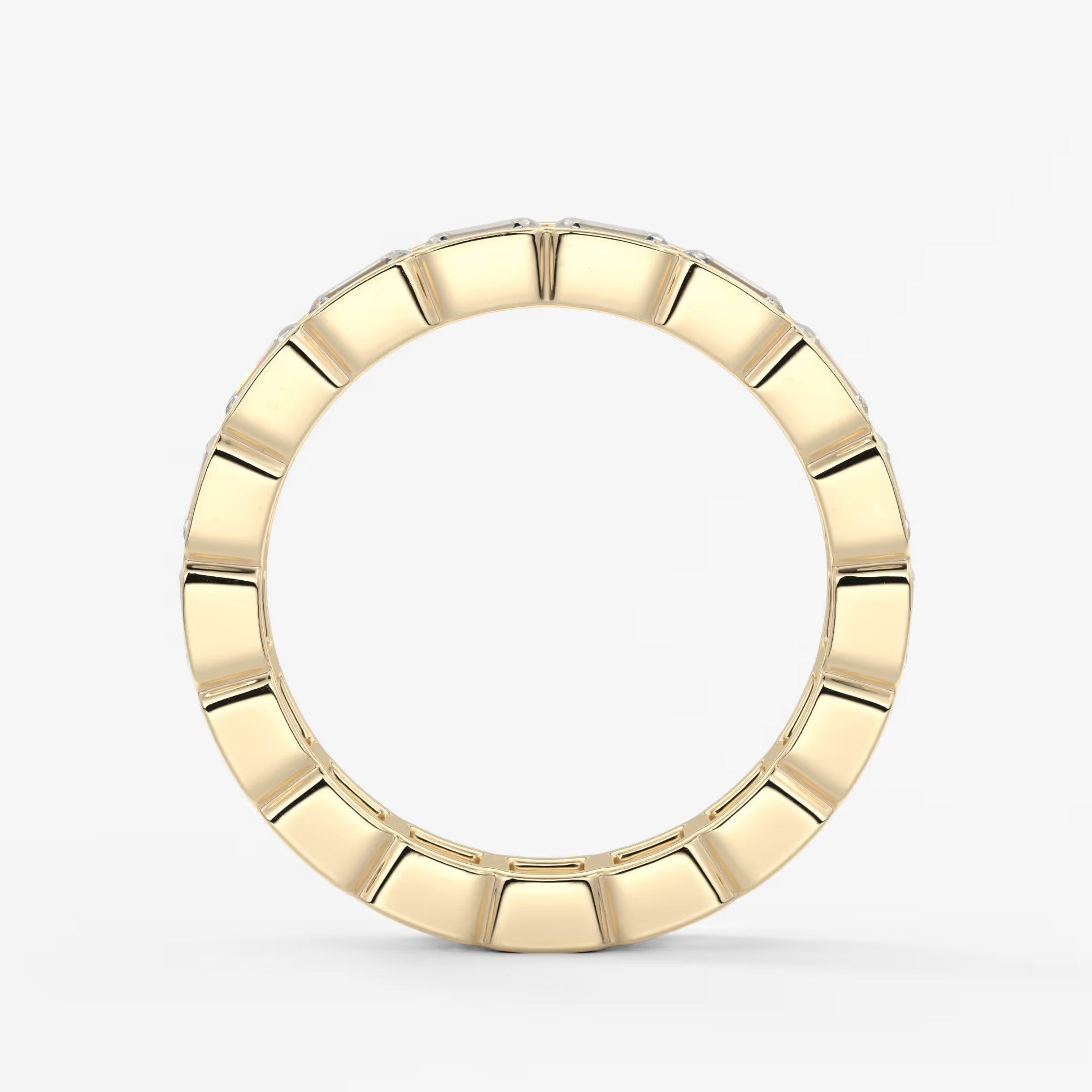 Solara east-west emerald half-bezel eternity band