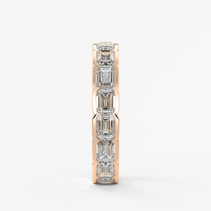 Solara east-west emerald half-bezel eternity band