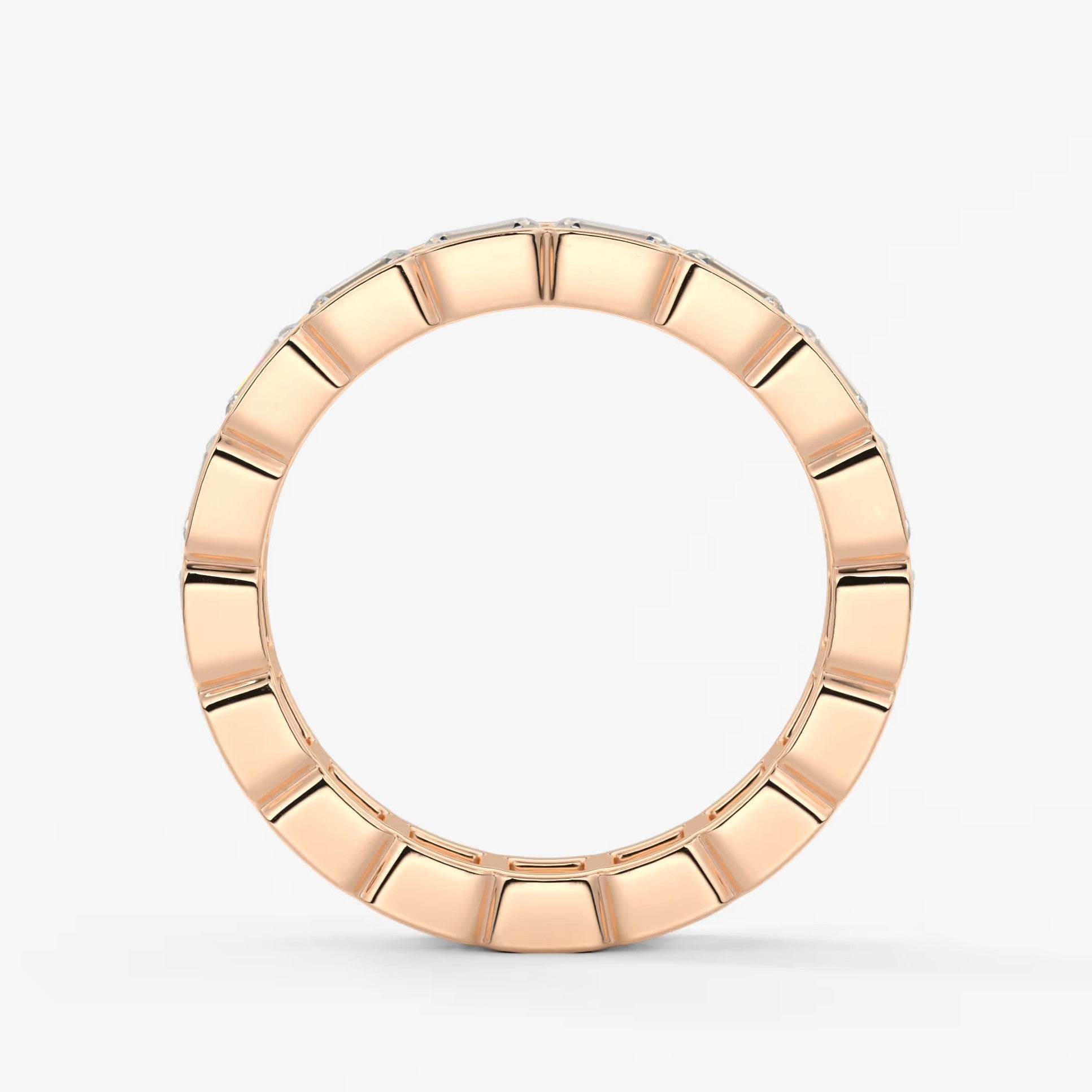 Solara east-west emerald half-bezel eternity band