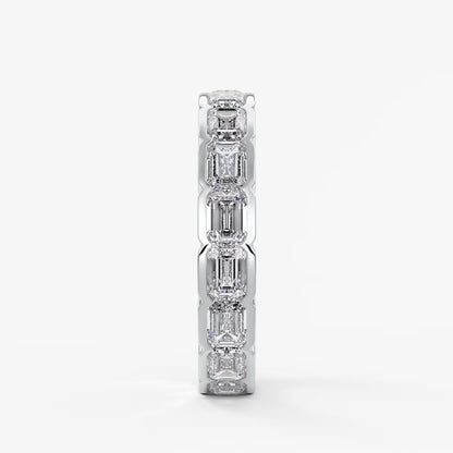 Solara east-west emerald half-bezel eternity band