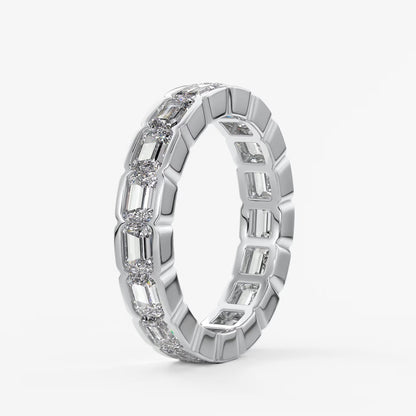 Solara east-west emerald half-bezel eternity band