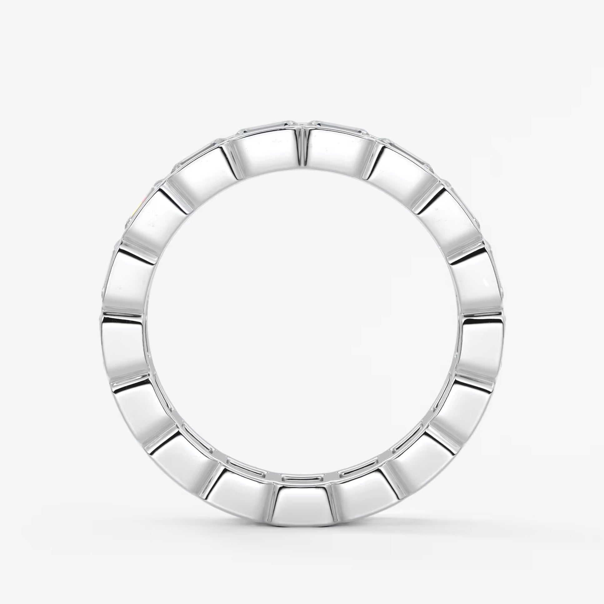 Solara east-west emerald half-bezel eternity band