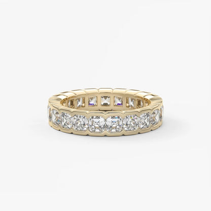 Solara asscher half-bezel eternity band