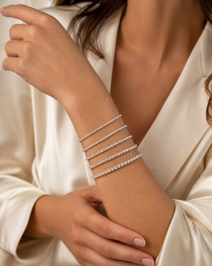 Moissanite tennis bracelet – 18k white gold plated silver