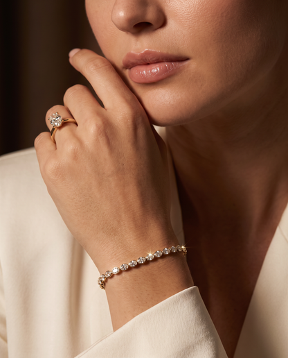 Meridian oval 5 carat lab grown diamond tennis bracelet