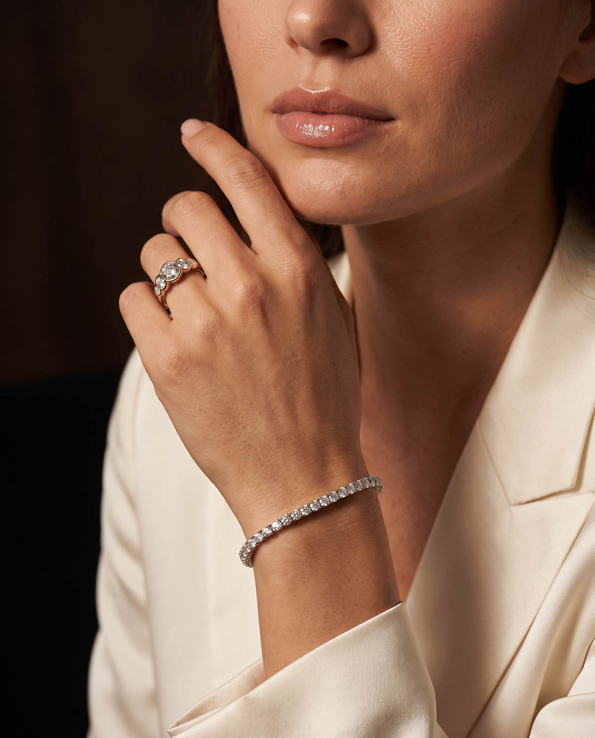 Moissanite tennis bracelet – 18k yellow gold plated silver