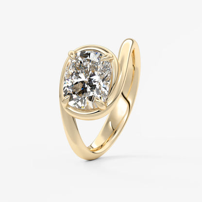The flow – elongated cushion engagement ring