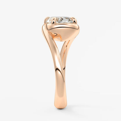 The flow – elongated cushion engagement ring