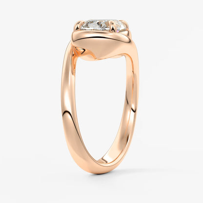 The flow – elongated cushion engagement ring