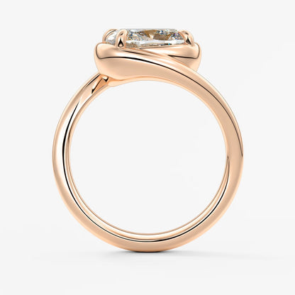 The flow – elongated cushion engagement ring