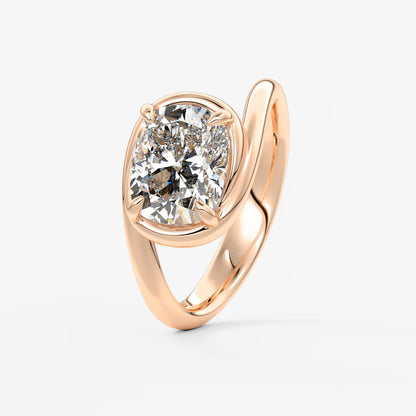 The flow – elongated cushion engagement ring