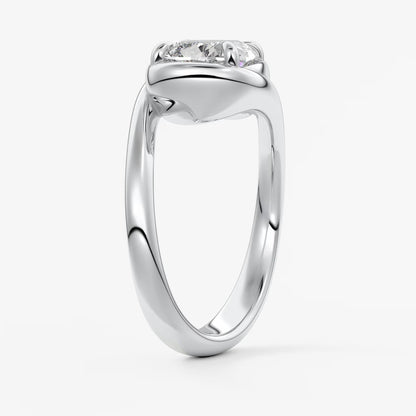 The flow – elongated cushion engagement ring