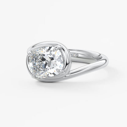 The flow – elongated cushion engagement ring
