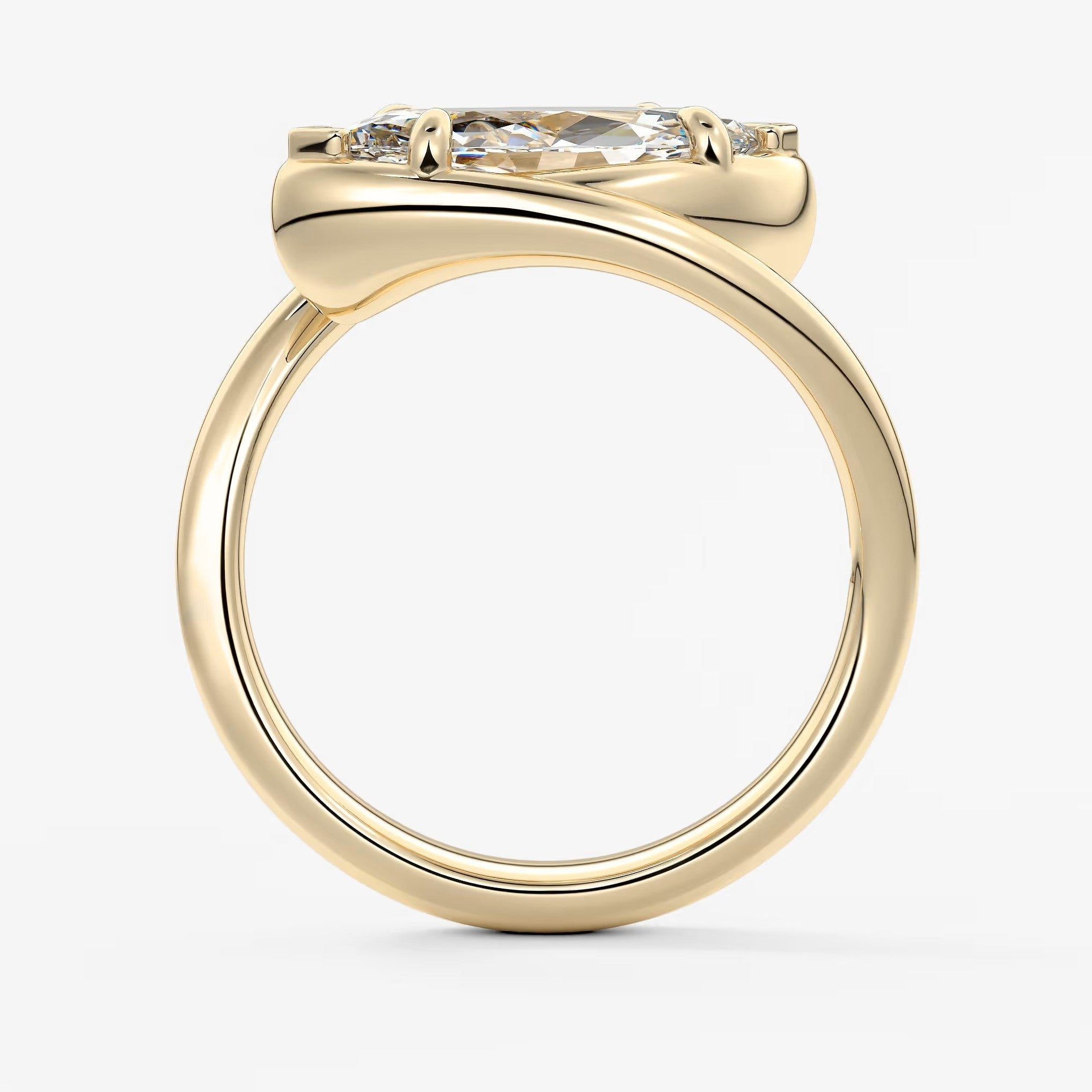 The flow – east-west marquise engagement ring