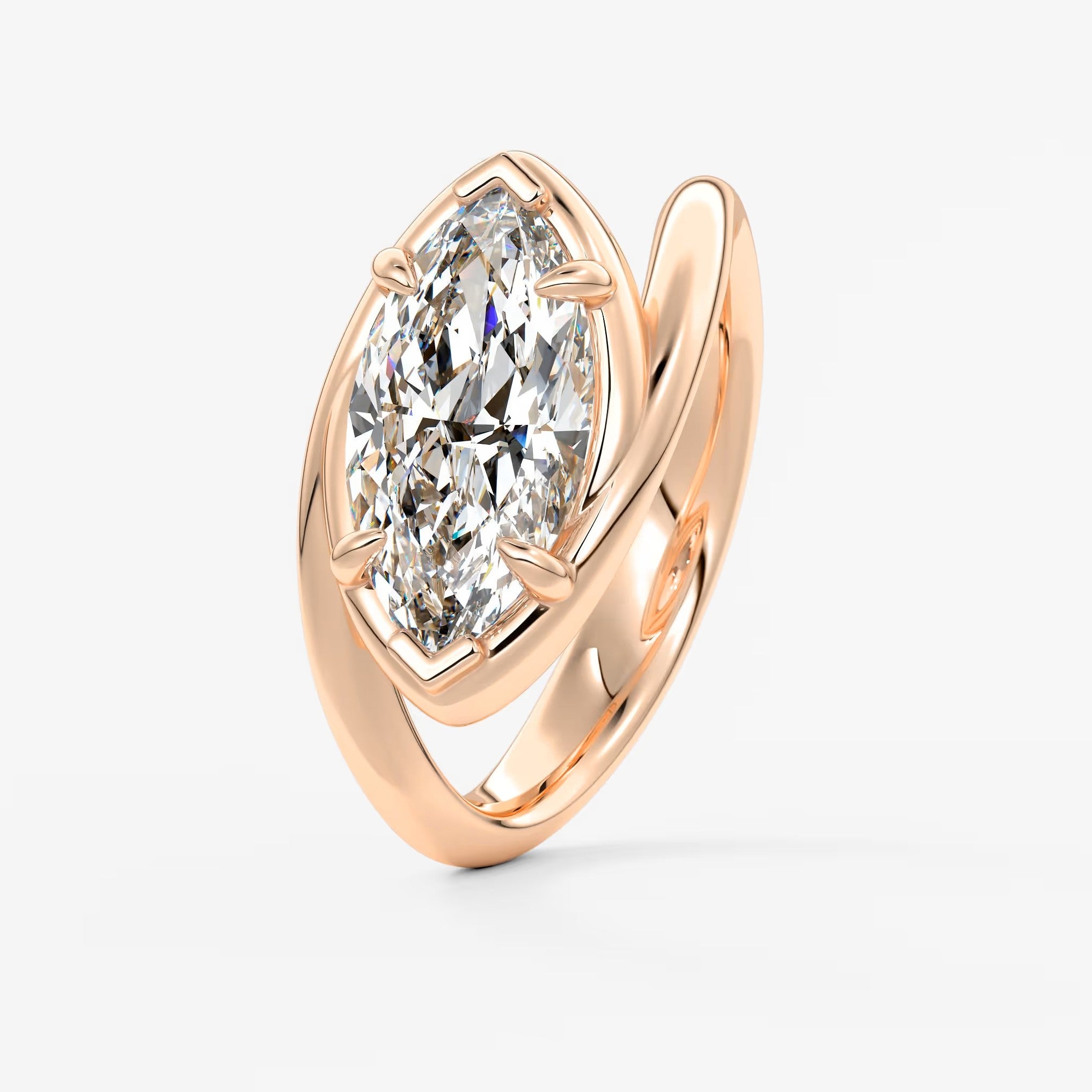 The flow – east-west marquise engagement ring