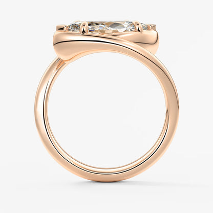 The flow – east-west marquise engagement ring