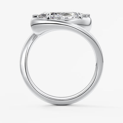 The flow – east-west marquise engagement ring