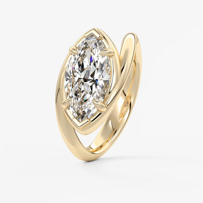 The flow – east-west marquise engagement ring
