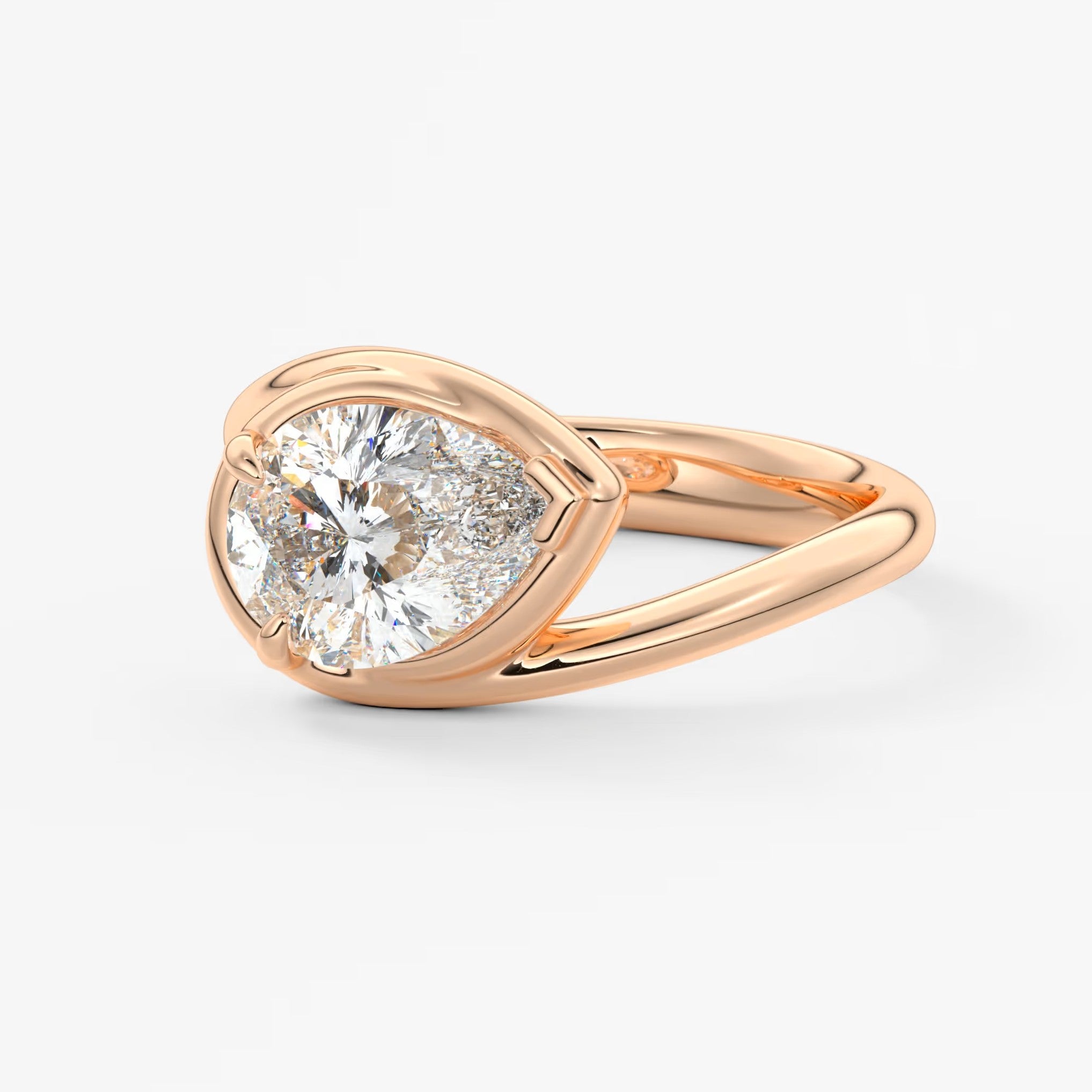 The flow – pear engagement ring