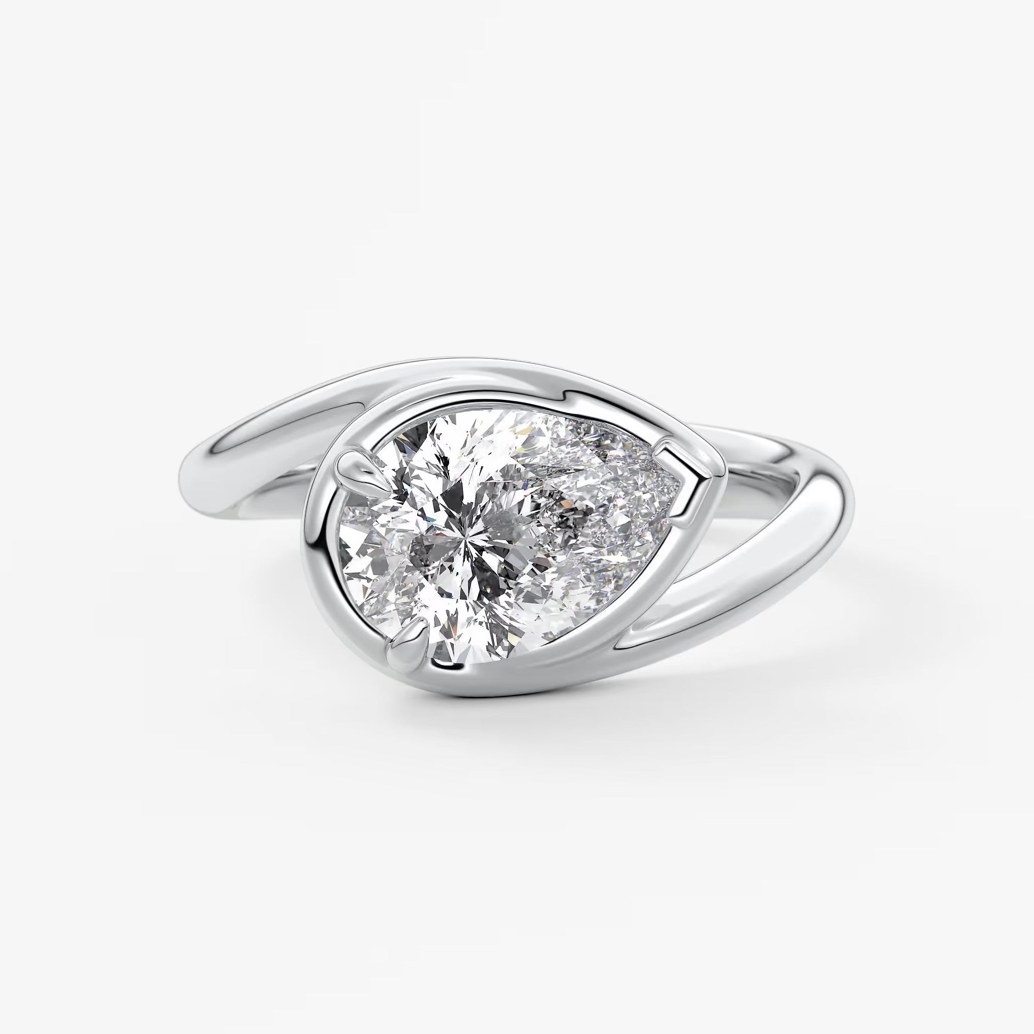 The flow – pear engagement ring
