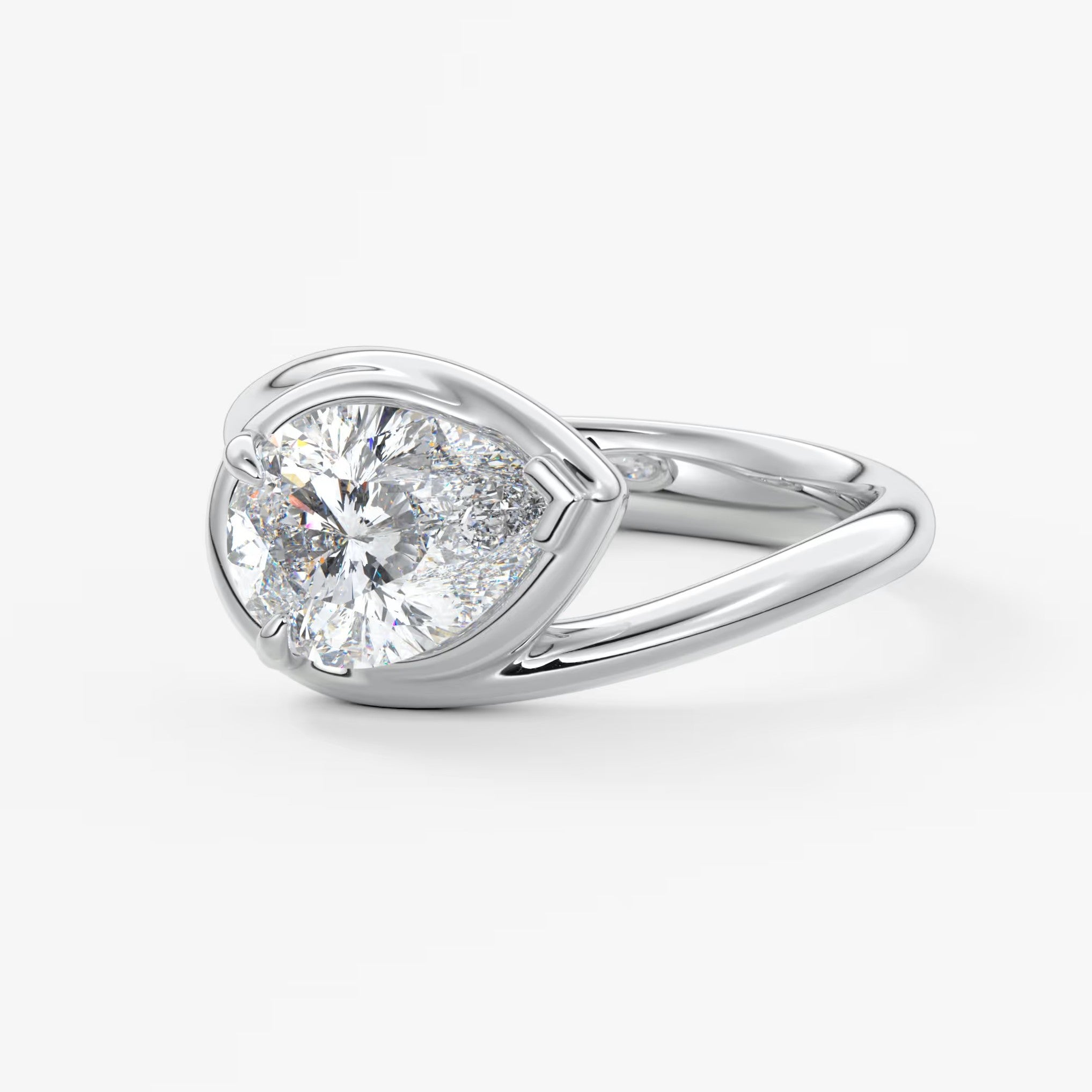 The flow – pear engagement ring