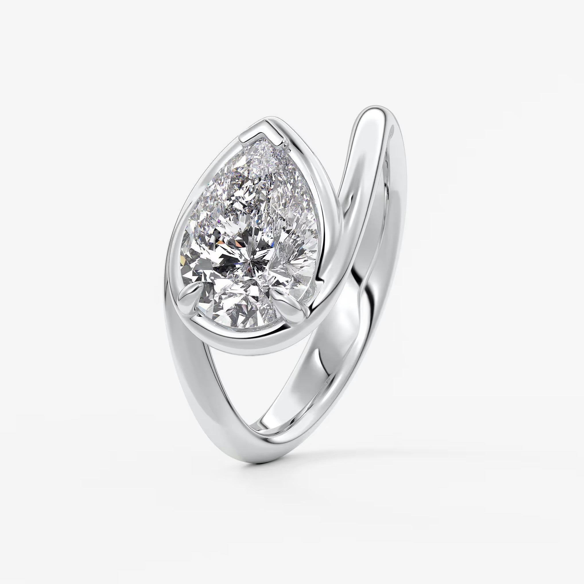 The flow – pear engagement ring