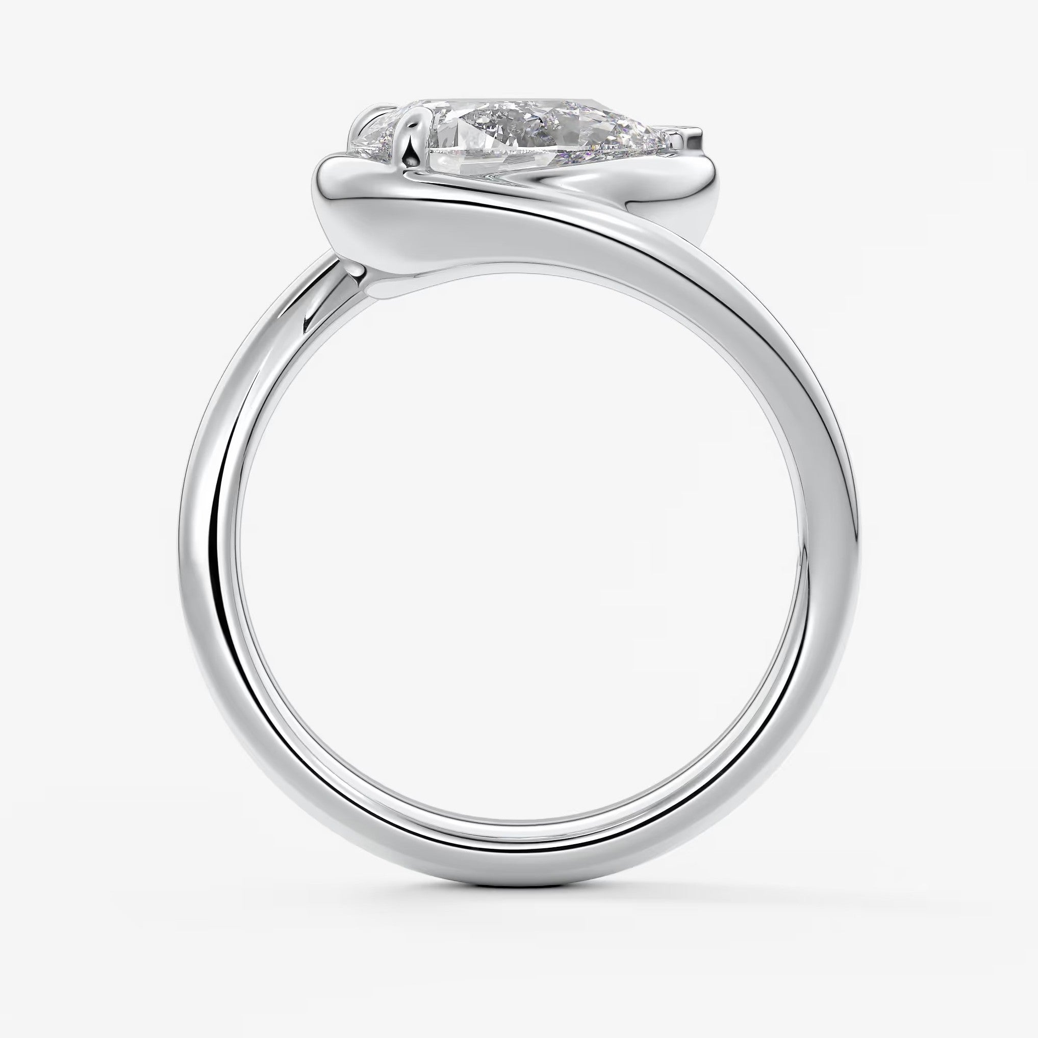 The flow – pear engagement ring
