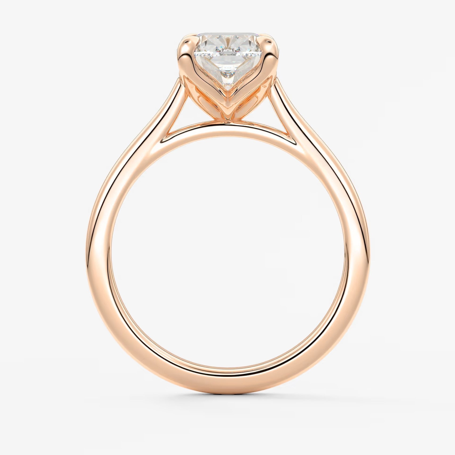 Tulip cathedral elongated cushion engagement ring