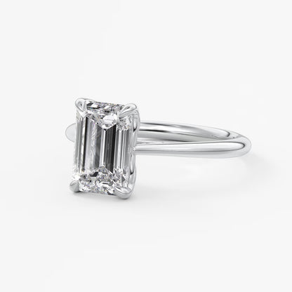 Tulip emerald cathedral engagement ring