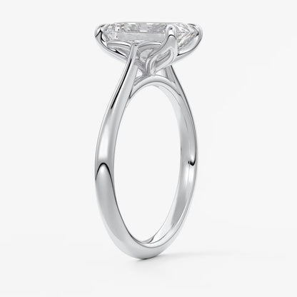 Tulip emerald cathedral engagement ring