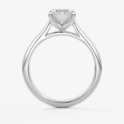 Tulip emerald cathedral engagement ring