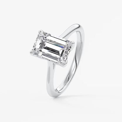 Tulip emerald cathedral engagement ring