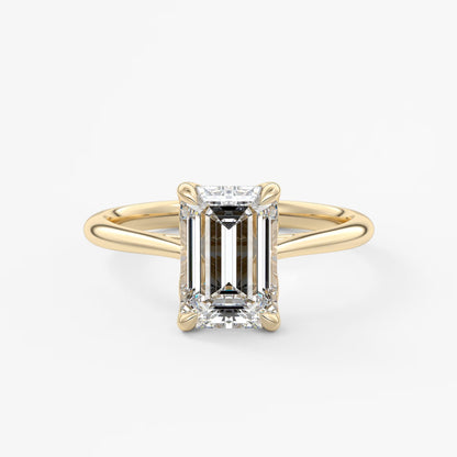 Tulip emerald cathedral engagement ring
