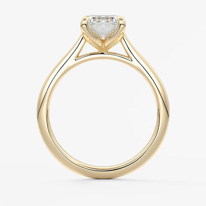 Tulip emerald cathedral engagement ring