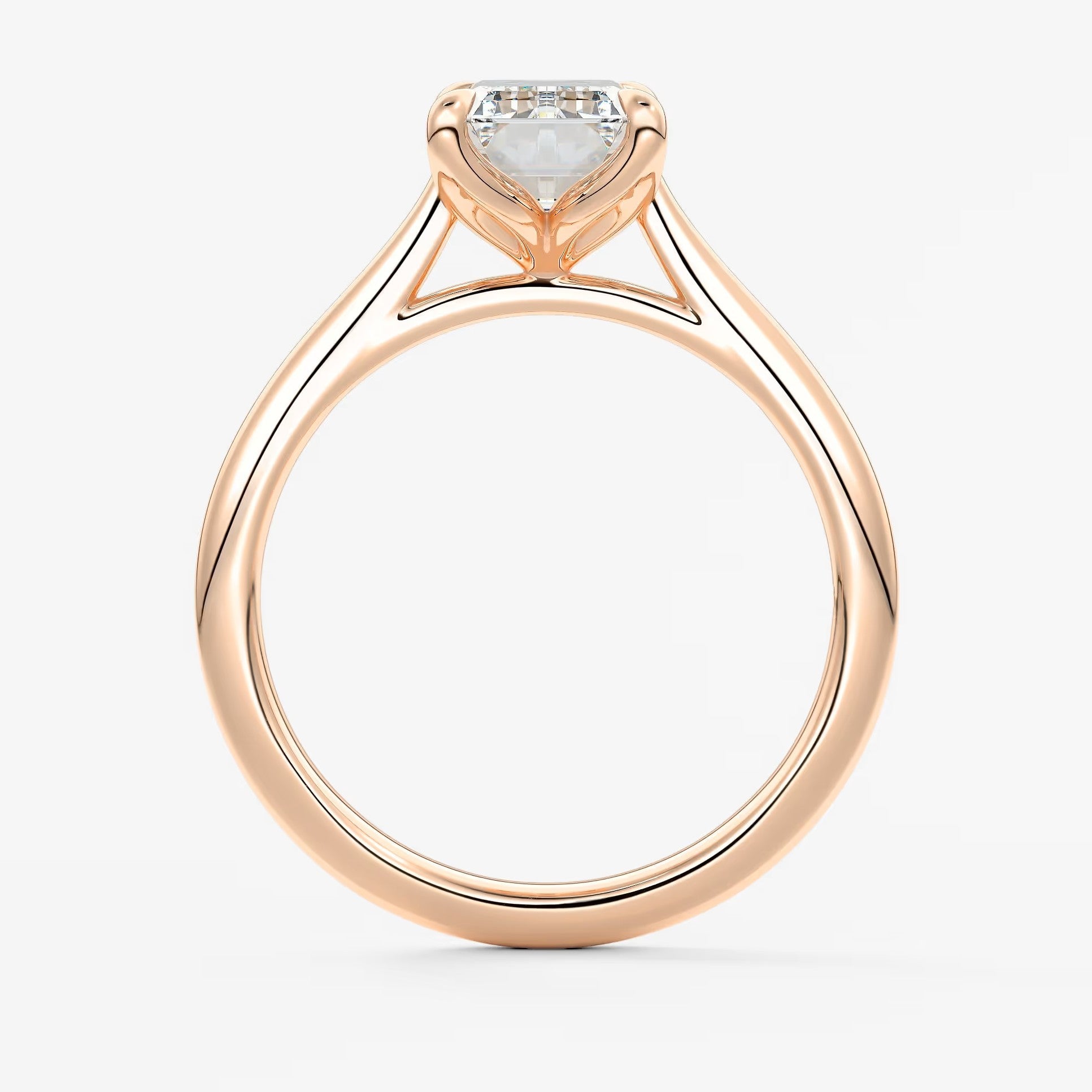 Tulip emerald cathedral engagement ring