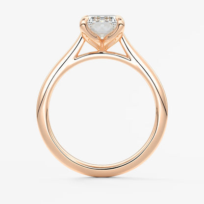 Tulip emerald cathedral engagement ring